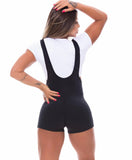 Overol negro top rosa