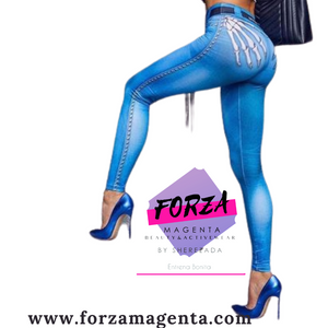 Legging skeleton azul