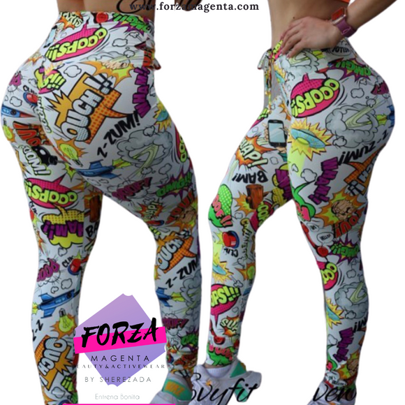 Legging comics blanco